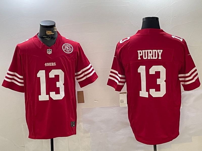 Men San Francisco 49ers #13 Purdy Red Three generations 2024 Nike Vapor Limited NFL Jersey style 2->oakland raiders->NFL Jersey